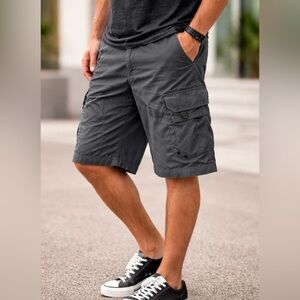 No Fear Men’s Cargo Shorts Gray Size 28 Outdoor Skate Surf Utility Pockets